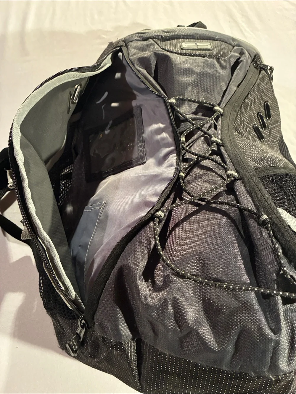 Men's Black Outdoor Daypack Backpack with Front Bungee